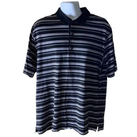 Greg Norman Polo Stripe Shirt 3/4 Button Front Short Sleeves Men's Size Large - Picture 4 of 8